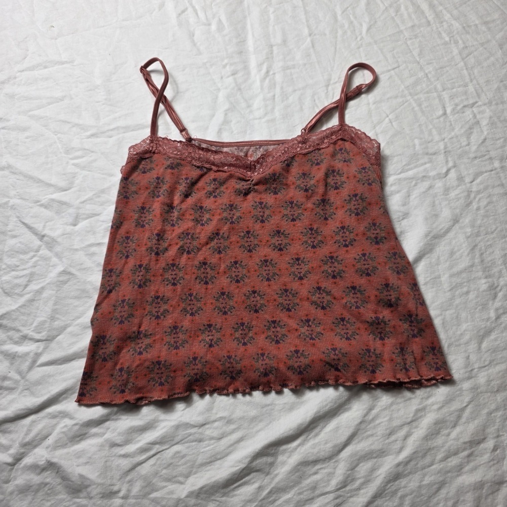 NATURAL LIFE Rusty Rose Floral Lace-Trim Camisole
